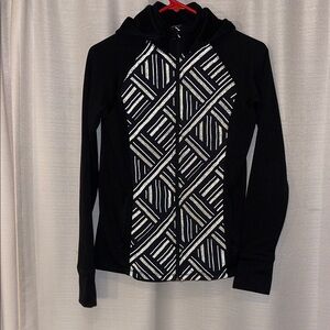 Fila Black and White Geometric Hoodie